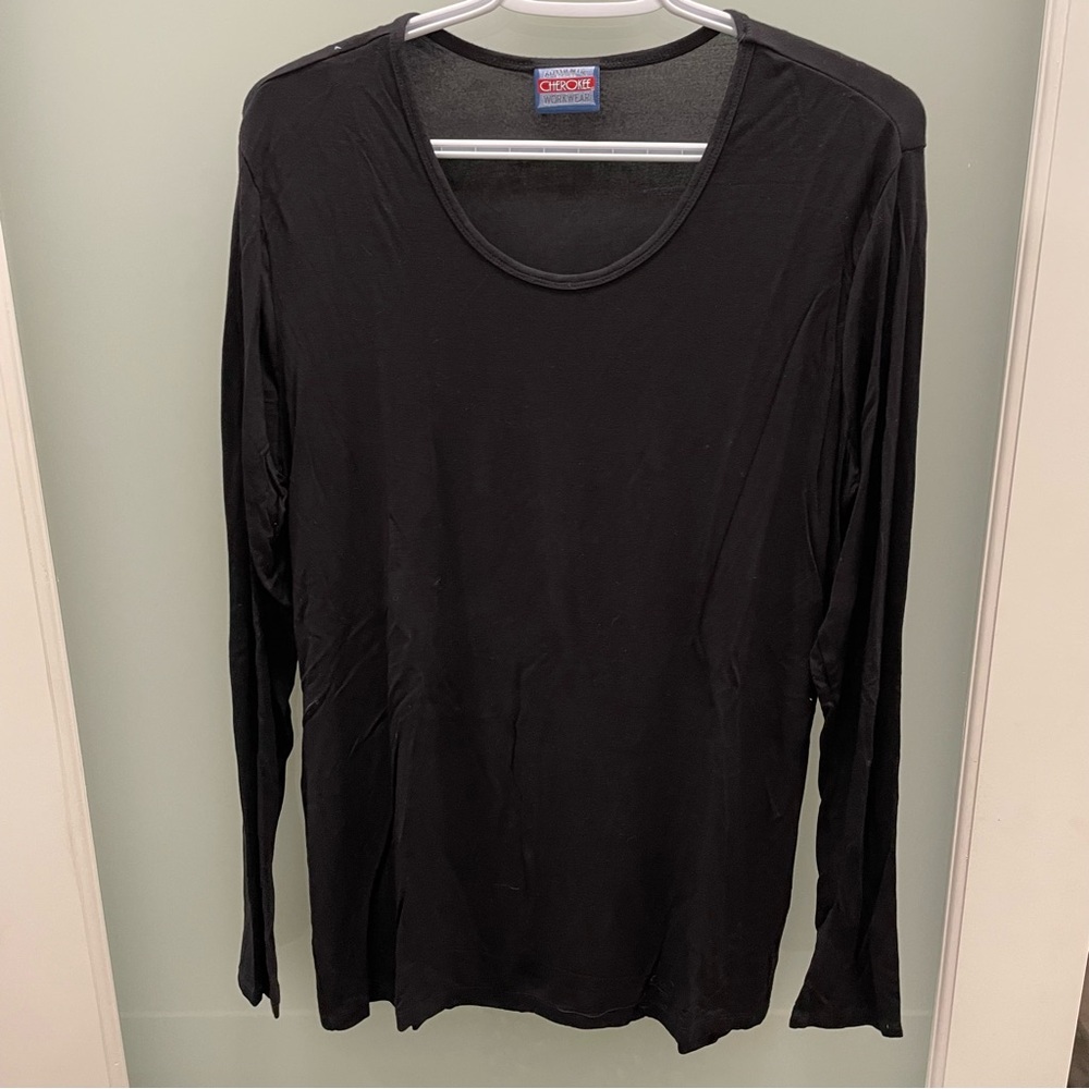 Infinity by Cherokee Black Long Sleeve Underscrub Top